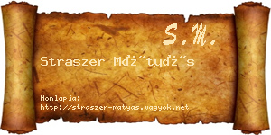 Straszer Mátyás névjegykártya
