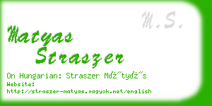 matyas straszer business card